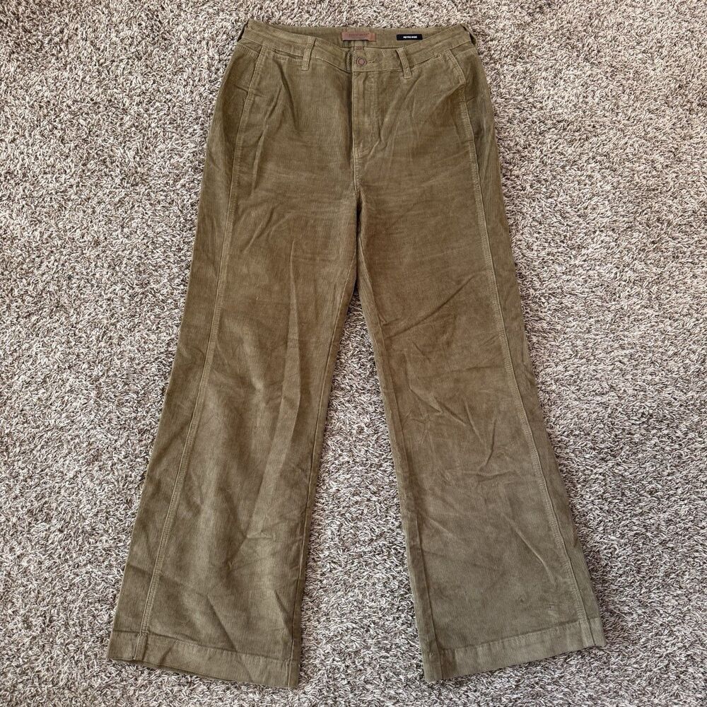 Judy Blue Womens 13/31 Brown Corduroy Pants High Rise Retro Wide Leg Cotton